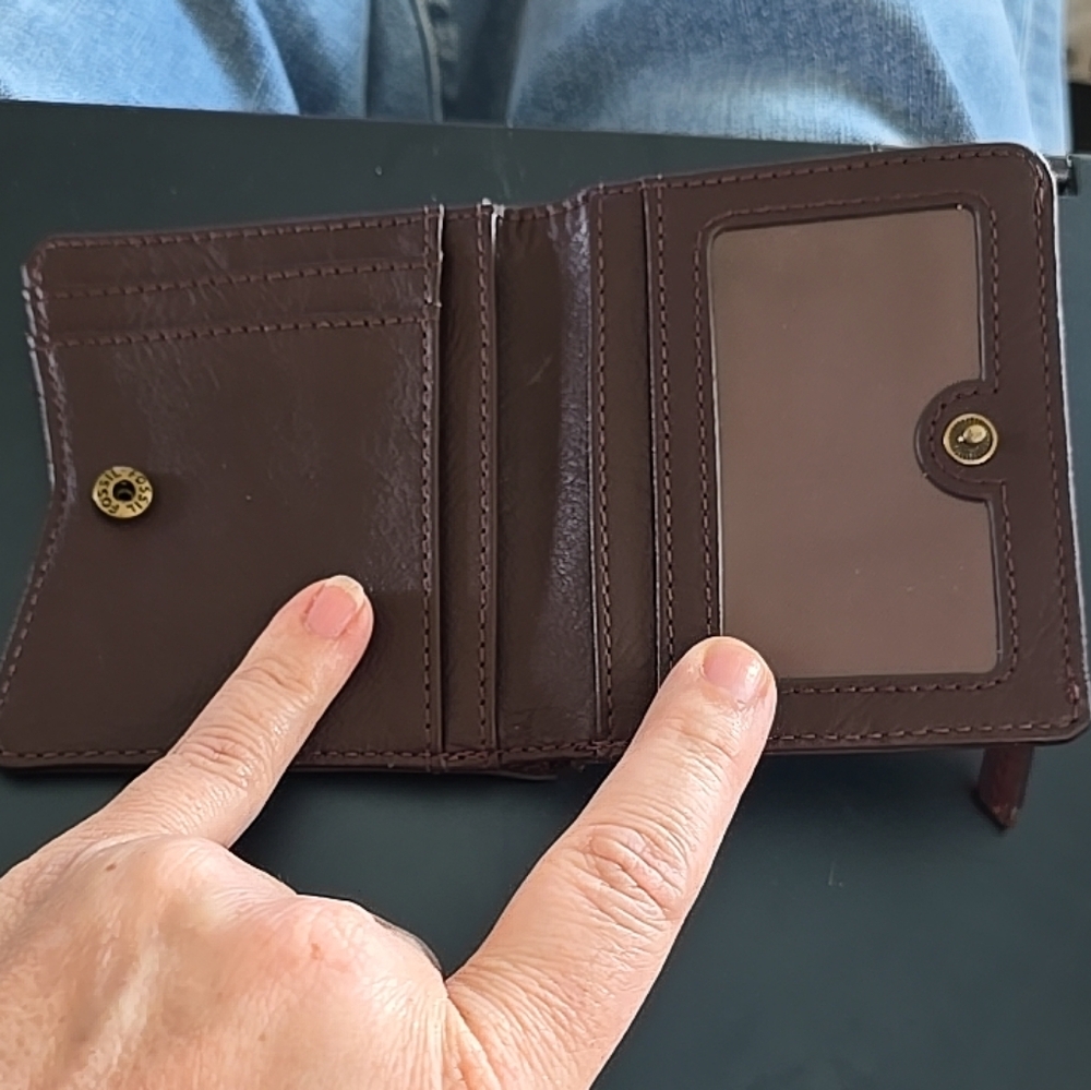 Fossil RFID mini bifold leather Pink Cream Brown Owl Appliqué Wallet - Picture 5 of 12
